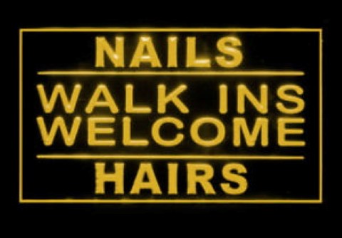 Nails Hairs Walk In Welcome LED Neon Sign